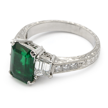 Columbian Emerald-Cut Emerald Ring - Gemstone Jewelry | Wixon Jewelers