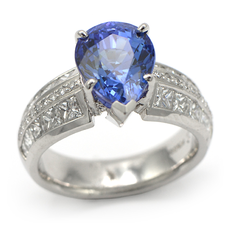 Pear-Shape Tanzanite & Diamond Ring | Minneapolis, MN - Wixon Jewelers