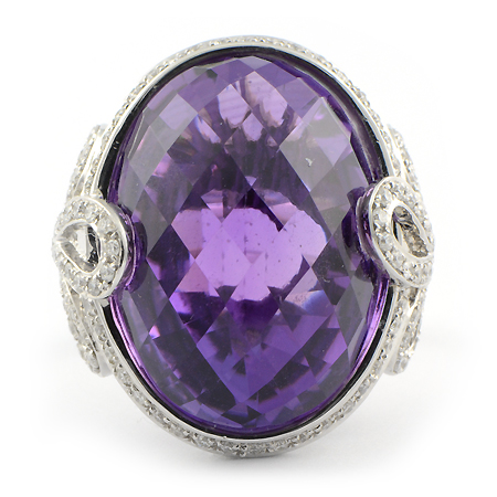 Amethyst Cocktail Ring - Checkerboard Cut | Wixon Jewelers