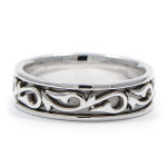 Men's Wedding Bands by A. Jaffe - Carved Silver | Wixon Jewelers