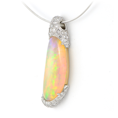 Ethiopian Free Form Opal Pendant - Custom Design | Wixon Jewelers