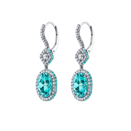 Paraiba Tourmaline & Diamond Earrings | Wixon Jewelers