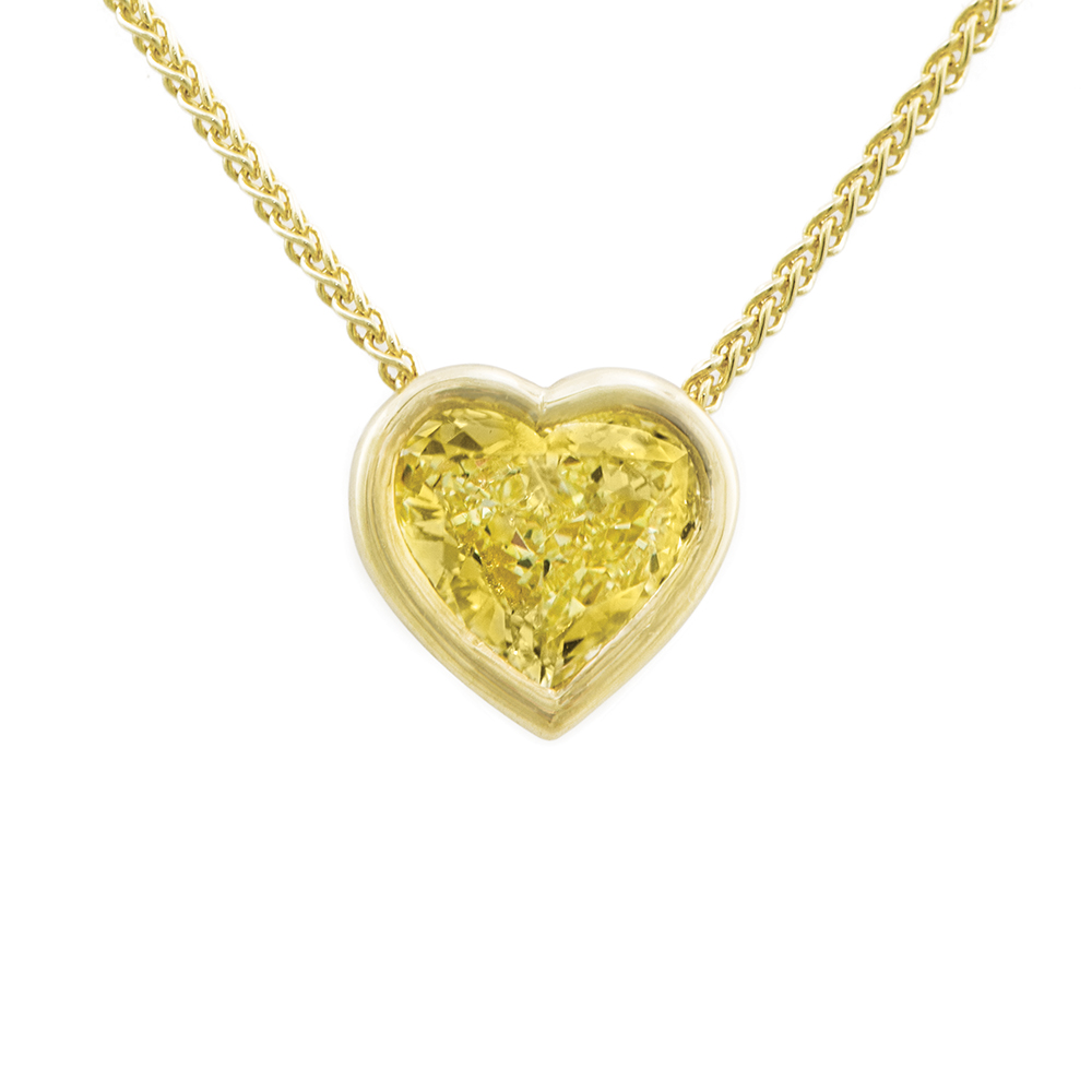 Fancy Yellow Diamond Heart Pendant | Wixon Jewelers