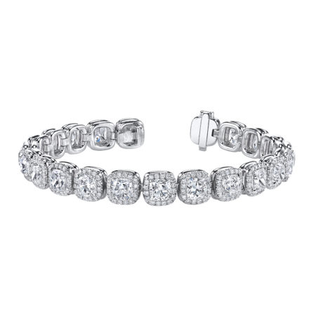 cushion cut diamond tennis bracelet