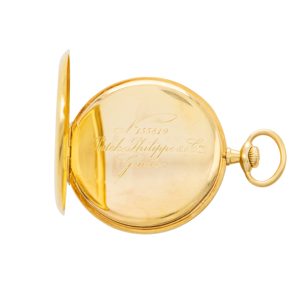 Patek Philippe, 18k yellow gold, enamel and pearl, set Louis XV