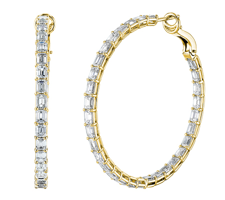 Yellow Gold Inside-Out Diamond Hoops