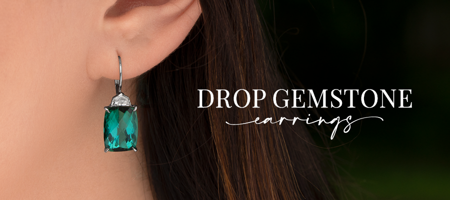 Drop Gemstone Earrings