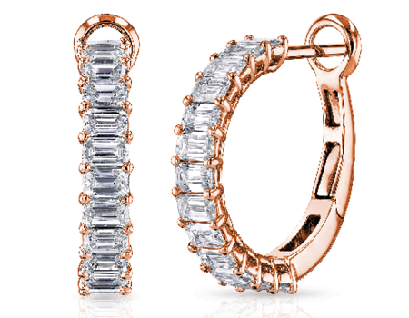 Rose Gold Diamond Hoops