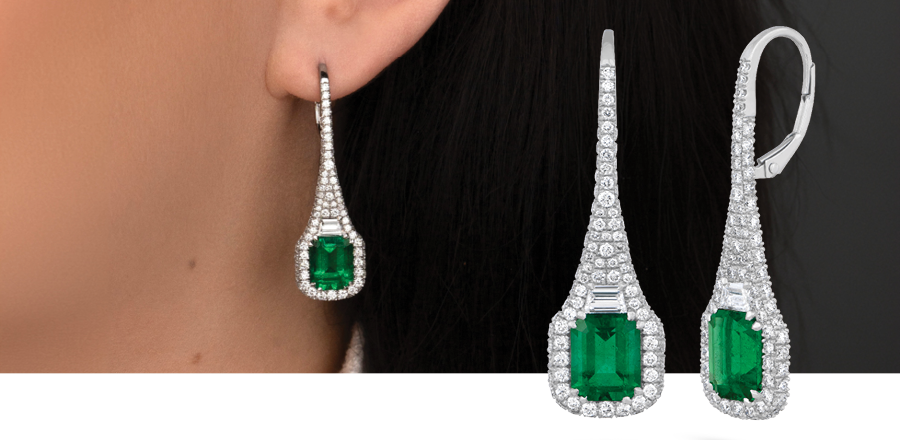 Emerald & Diamond Earrings