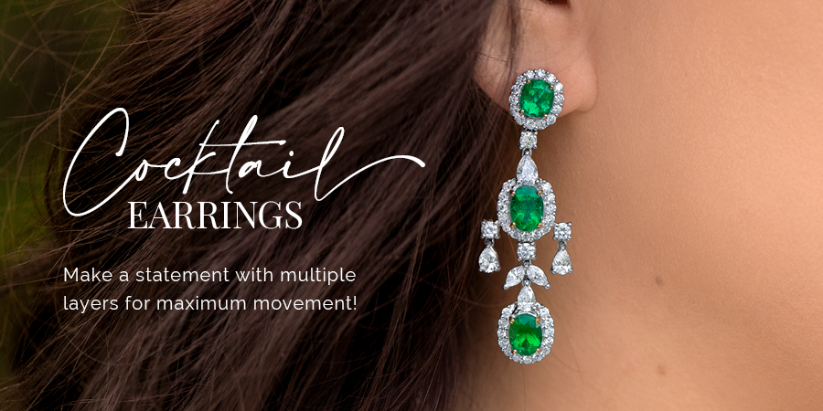 Cocktail Earrings. Make a statement with multiple layers for maximum movement! 